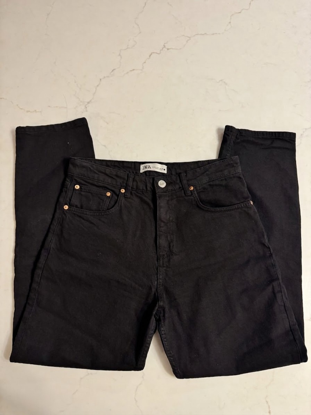 ZARA Black High Rise Slim Straight Leg Jeans Women’s Size 6 / 28